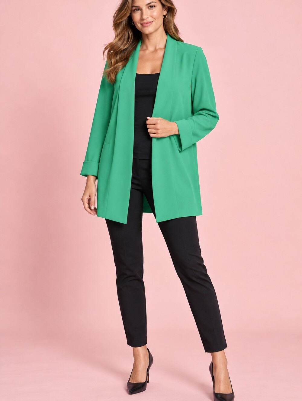 Joseph Ribkoff Kelly Green Open-Front Blazer